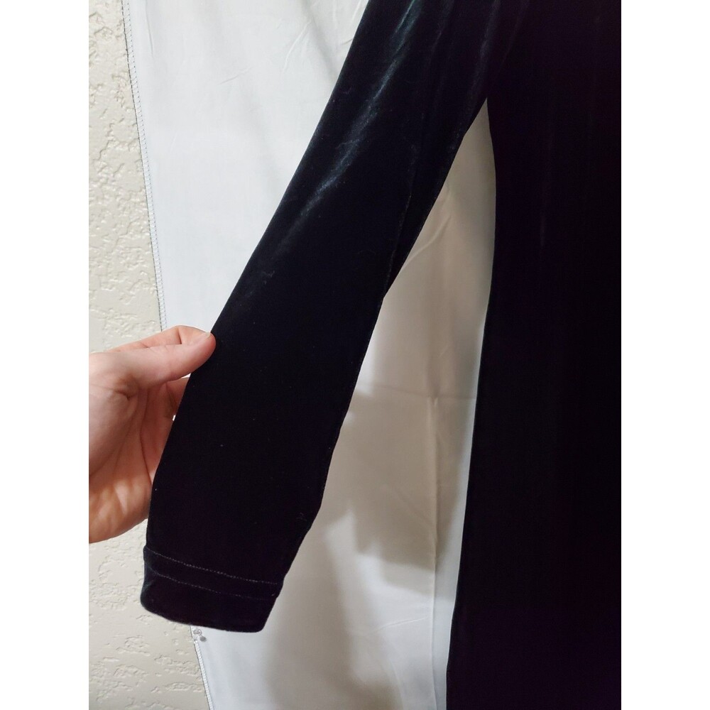 Ronni Nicole Black Velvet Midaxi Dress Size 14 Vintage 90s Minimalist Grunge - Picture 2 of 9